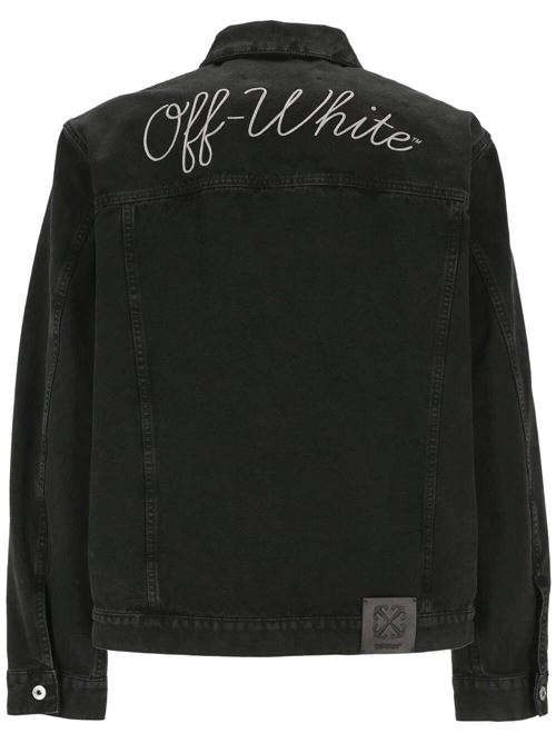 denim di cotone nero logo ricamato sul retro toppa con logo OFF WHITE | OMEV002C99FAB0011001